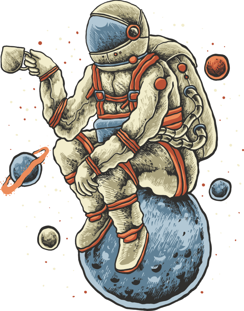 astronot ngopi